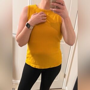 Nine West Mustard Ribbed Tank Top